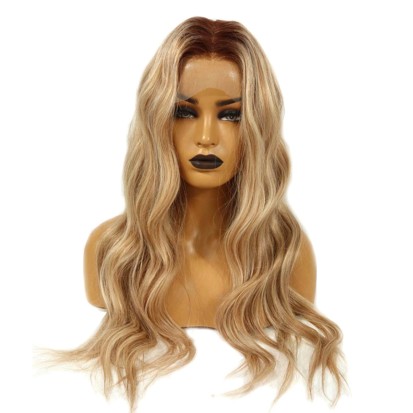Dark root blonde hair lace front wig