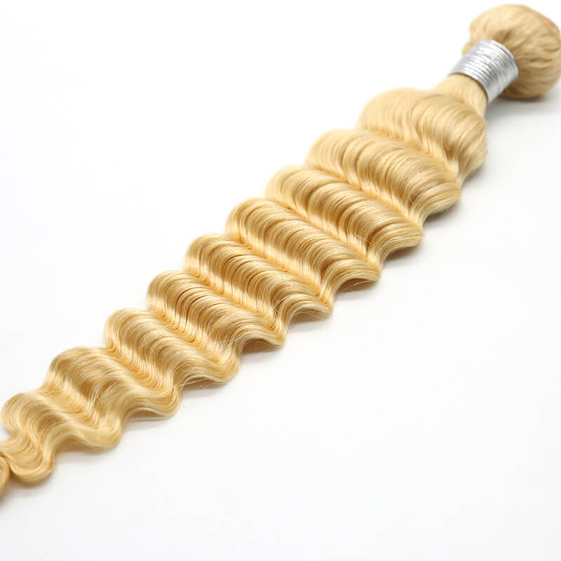 Blonde 613 Hair Weave Deep Wave Hair Bundle 1PC
