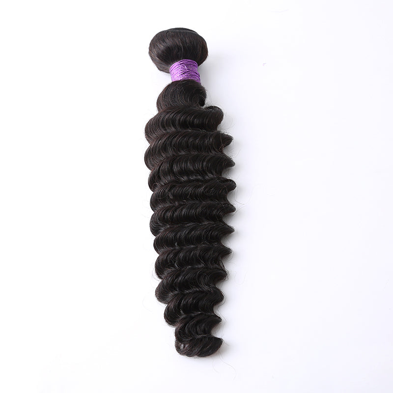 Human Hair Weave Deep Wave Hair Weft 1 Bundle