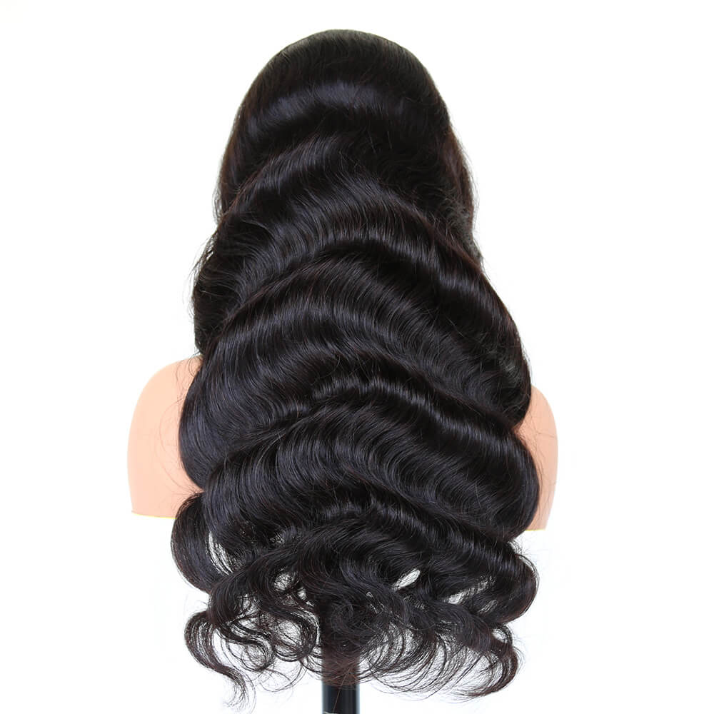 Body wave human hair thick density wig for women