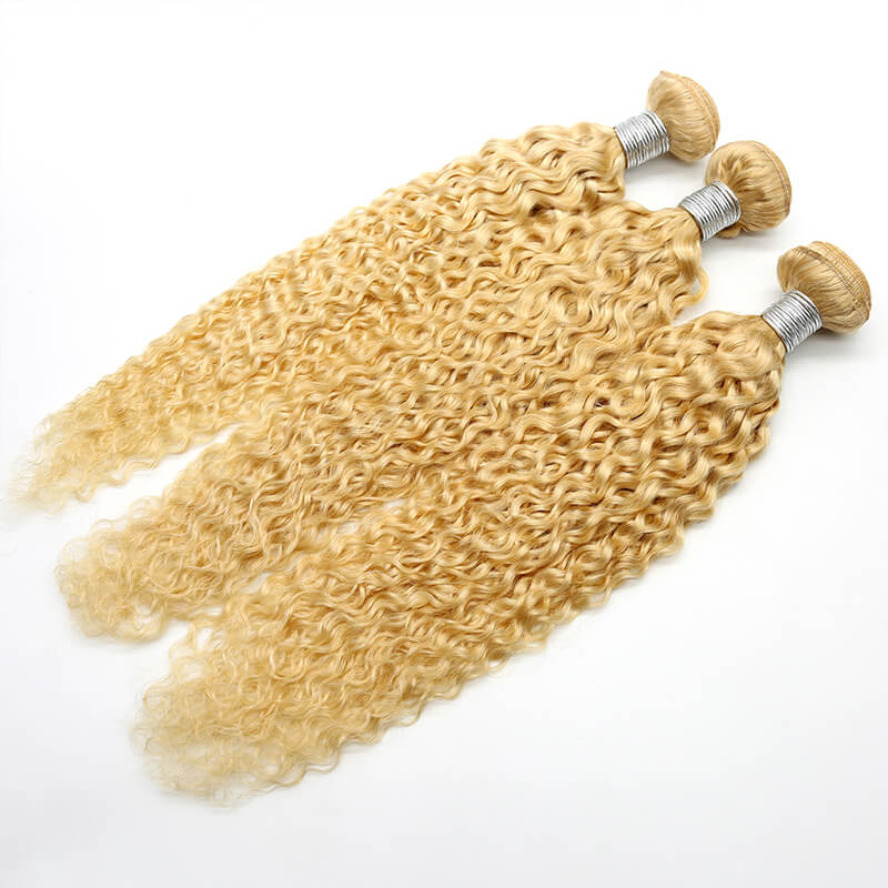 Blonde 613 Hair Weave Curly Hair Bundle 1PC