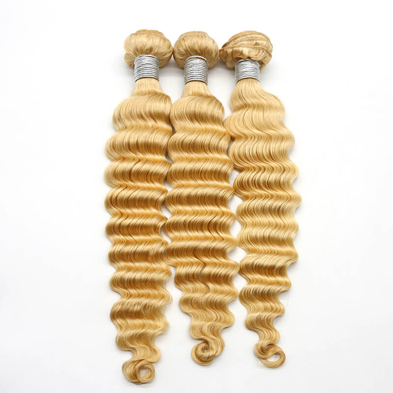 Blonde 613 Hair Weave Deep Wave Hair Bundle 1PC