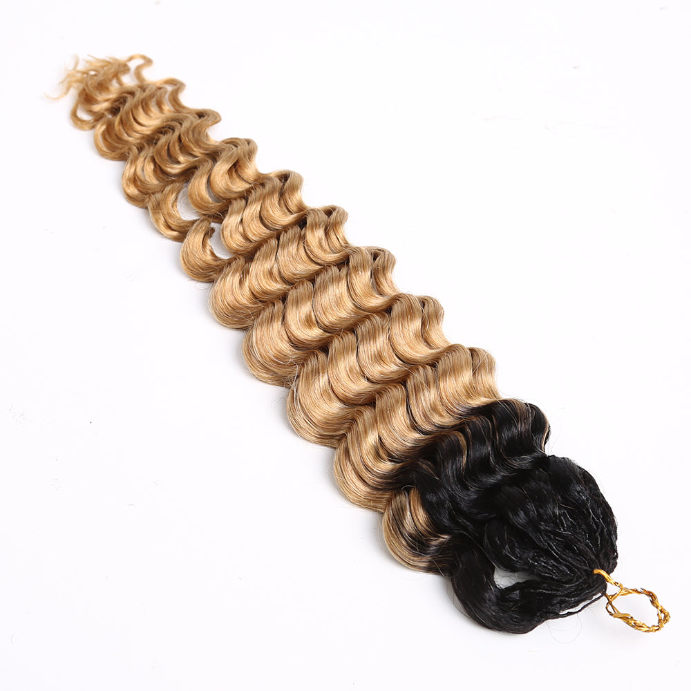Human Hair Crochet Hair Extensions Ombre #1B/27 Braiding Hair