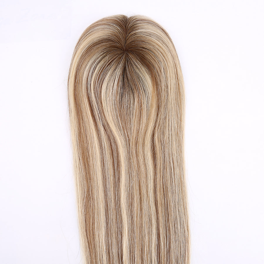 Lady's Mono Topper Human Hair Straight with Pu Around 3x5" & 5.5x6"