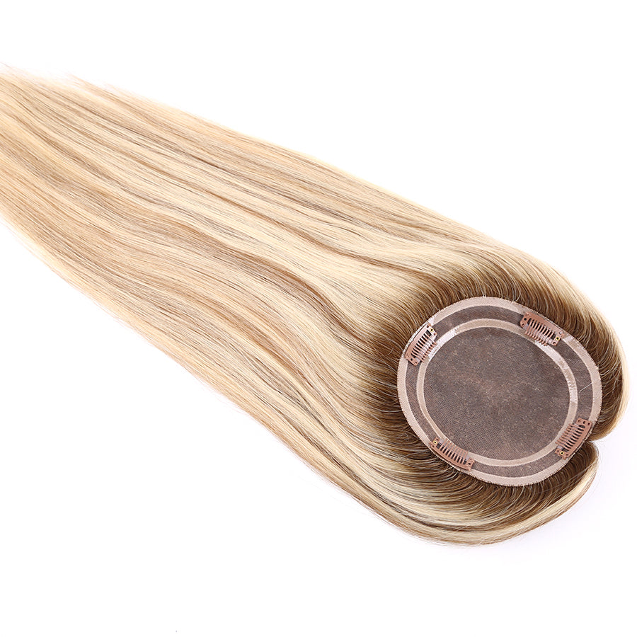 Lady's Mono Topper Human Hair Straight with Pu Around 3x5" & 5.5x6"