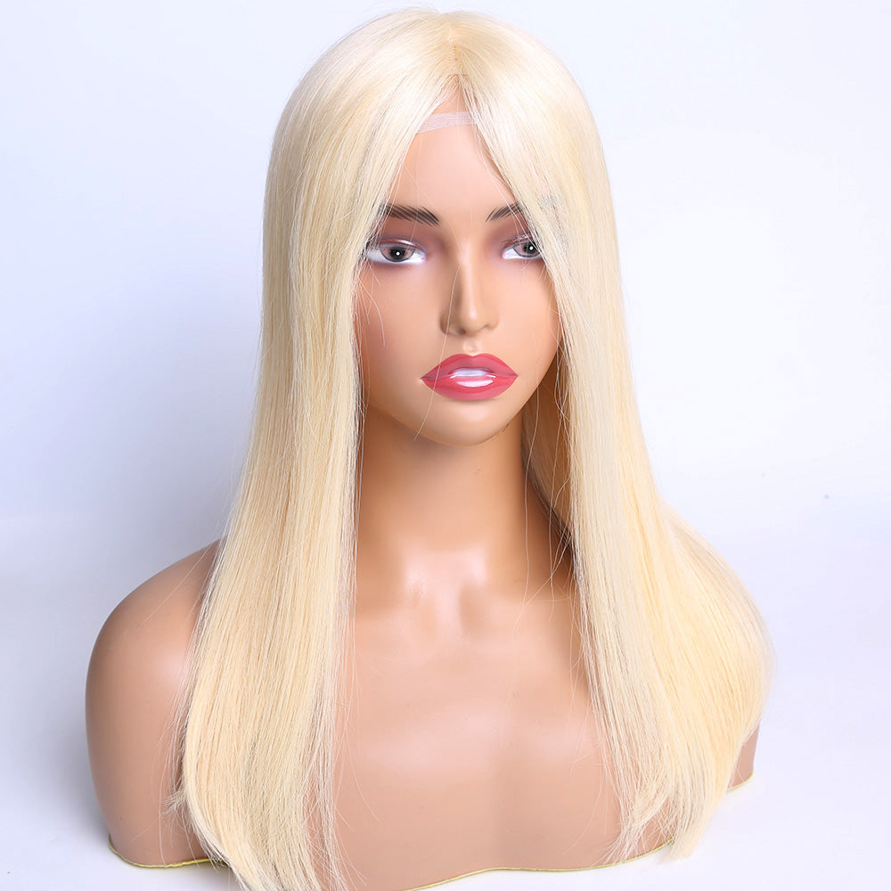 Human Hair Medical Wig Blonde 613 Silicone Hair Wigs For Alopecia and Chemo Hair Loss