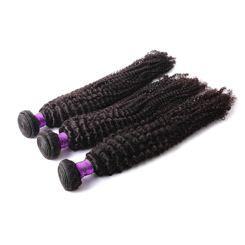 Human Hair Weave Kinky Curly Hair Weft 1 Bundle