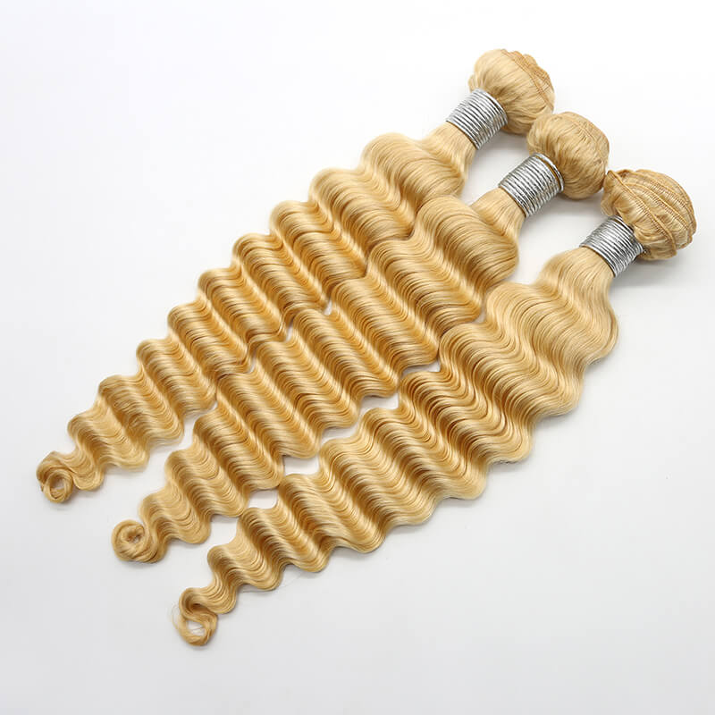 Blonde 613 Hair Weave Deep Wave Hair Bundle 1PC