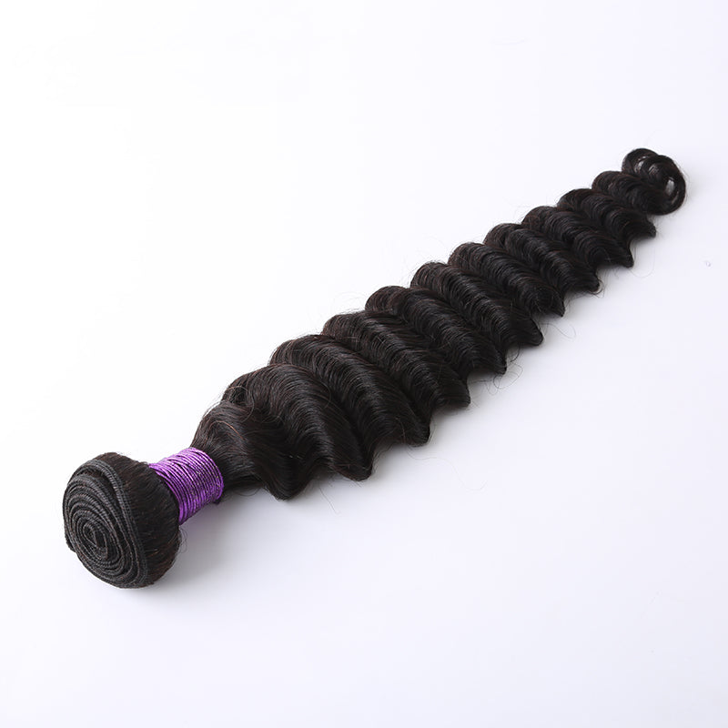 Human Hair Weave Deep Wave Hair Weft 1 Bundle