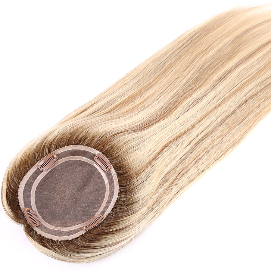 Lady's Mono Topper Human Hair Straight with Pu Around 3x5" & 5.5x6"