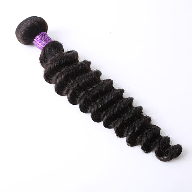 Human Hair Weave Deep Wave Hair Weft 1 Bundle