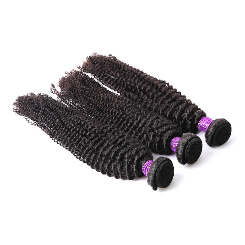 Human Hair Weave Kinky Curly Hair Weft 1 Bundle