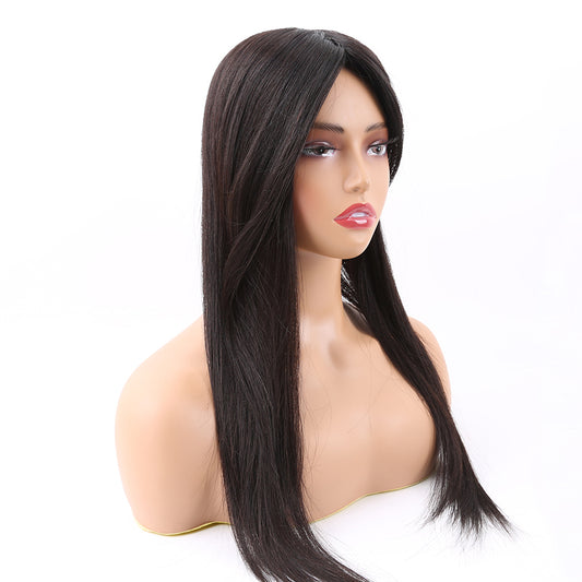 Topper Hair Pieces 100% Human Hair Natural Black Mono Base