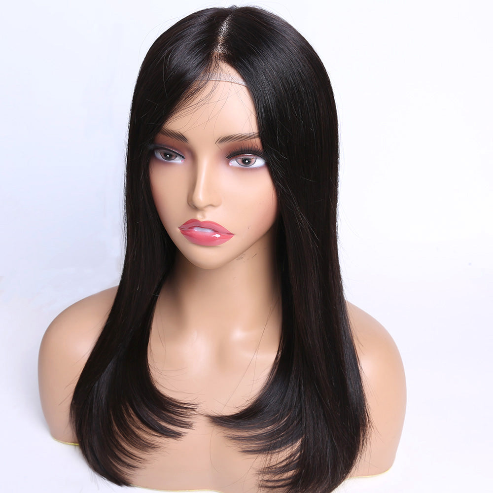 Human Hair Medical Wig Full Lace Silicone Virgin Hair Wigs For Alopecia and Chemo Hair Loss