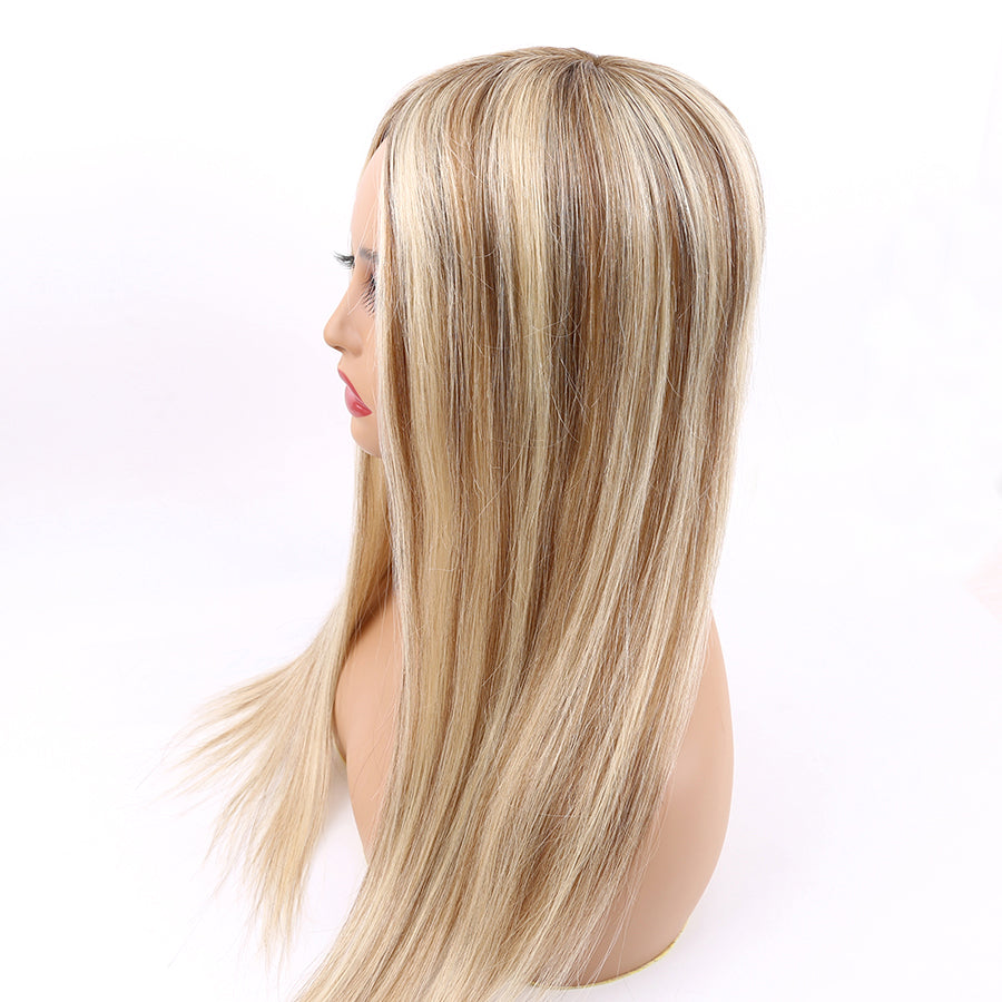 Lady's Mono Topper Human Hair Straight with Pu Around 3x5" & 5.5x6"