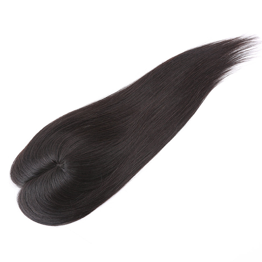 Topper Hair Pieces 100% Human Hair Natural Black Mono Base
