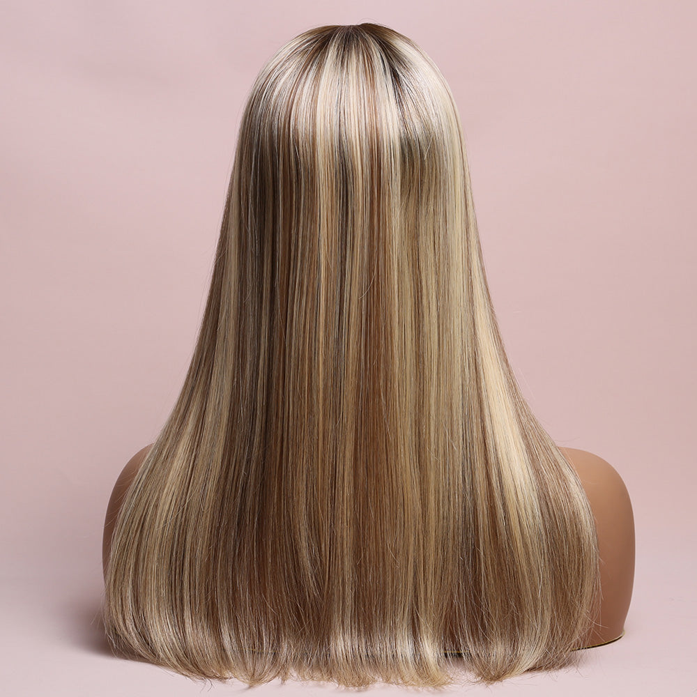 Silk Base Highlight Blonde Topper Hair Human Hairpiece For Women Hair Loss