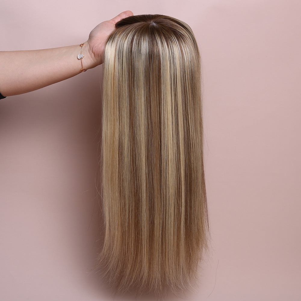 Silk Base Highlight Topper Hair Human Hairpiece For Women Hair Loss