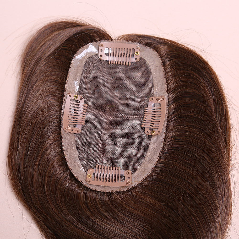 Realistic Brown Topper Hair Human Hairpiece For Women Hair Loss