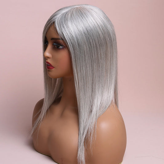 White Grey Topper Hair Human Hairpiece For Women Hair Loss