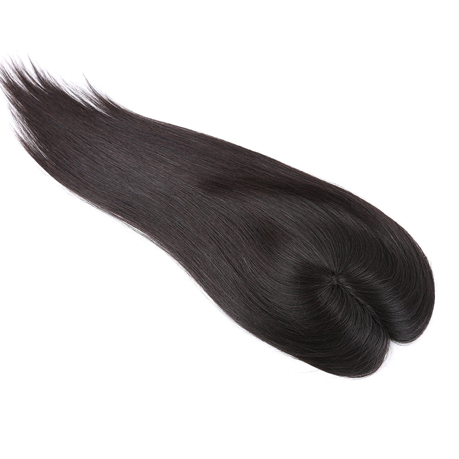 Topper Hair Pieces 100% Human Hair Natural Black Mono Base