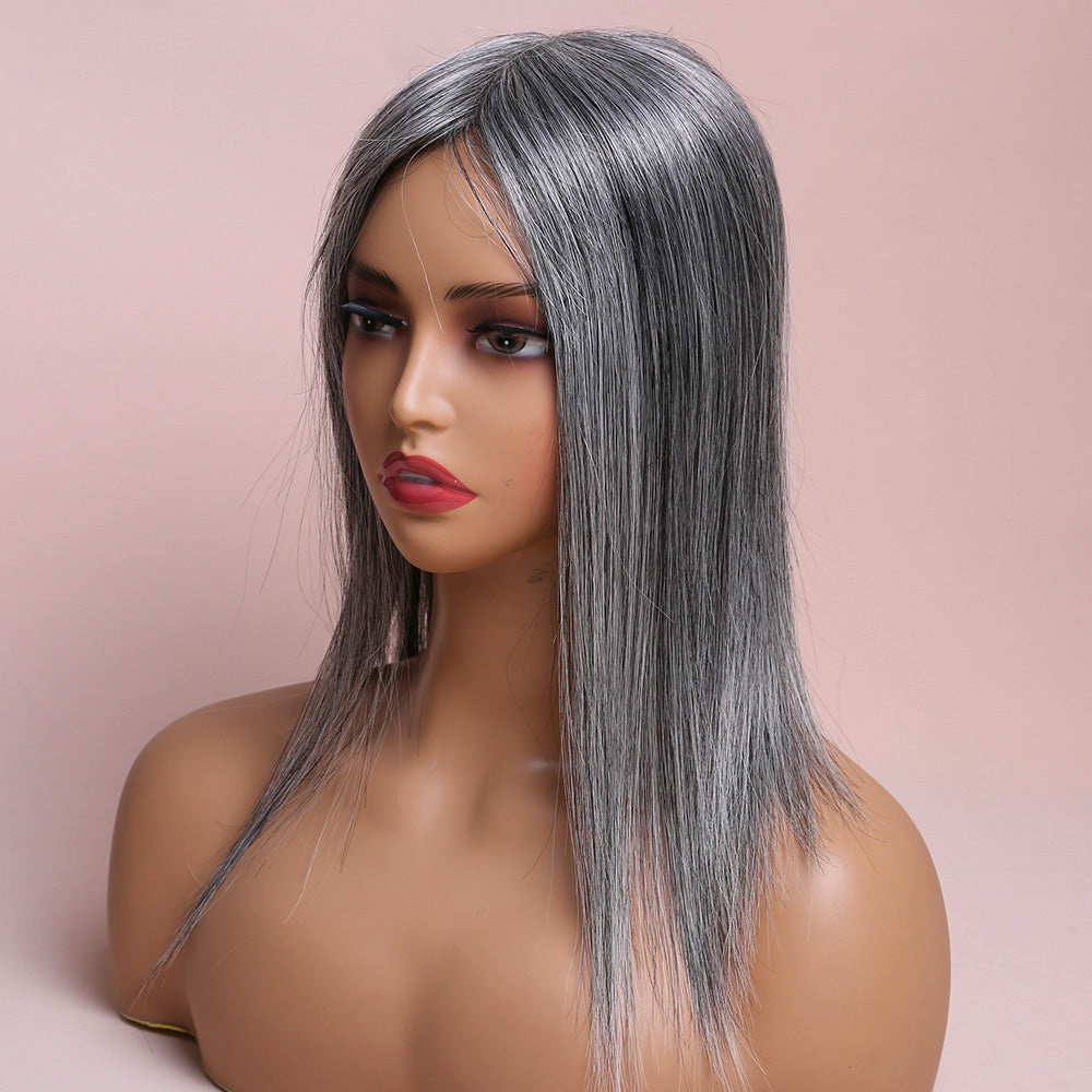 Grey Topper Hair Human Hairpiece For Women Hair Loss