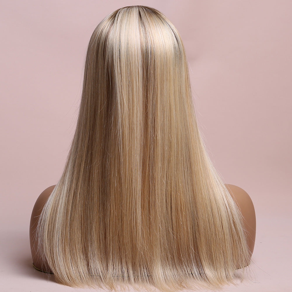 Silk Base Highlight Blonde Topper Hair Human Hairpiece For Women Hair Loss