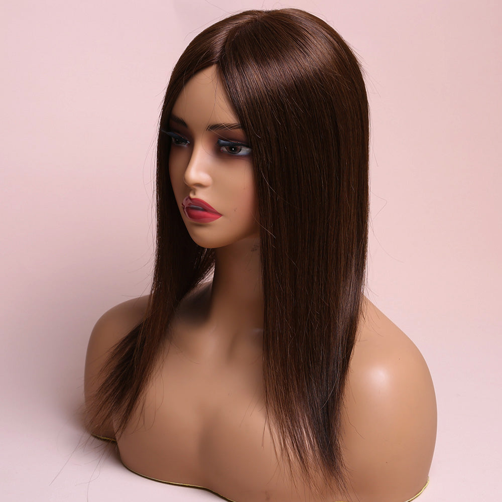 Realistic Brown Topper Hair Human Hairpiece For Women Hair Loss