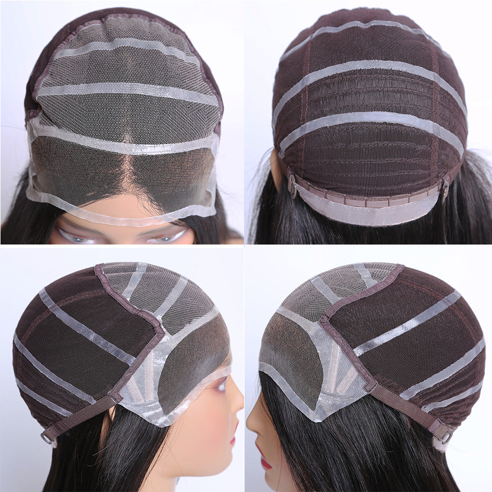 Human Hair Medical Wig Brown Color Silicone Hair Wigs For Alopecia and Chemo Hair Loss