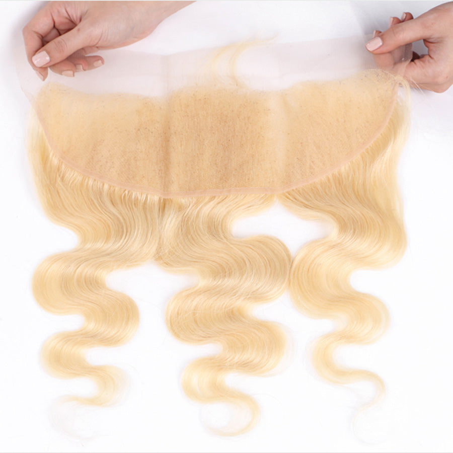 Wavy human hair 613 lace frontal