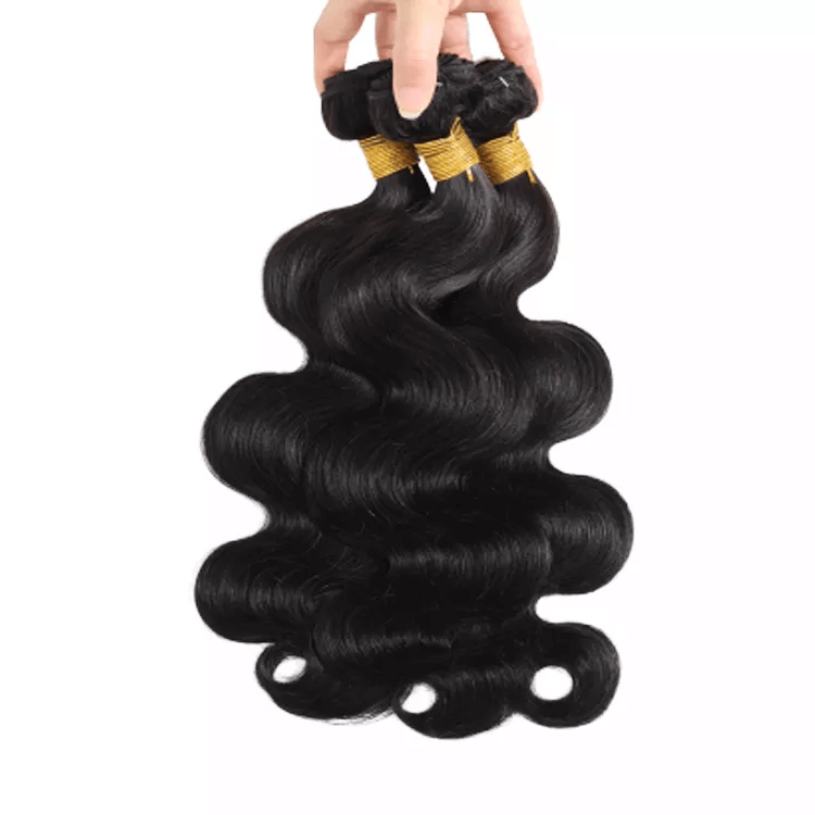 3 Bundles of Black Body Wavy Human Hair Weft