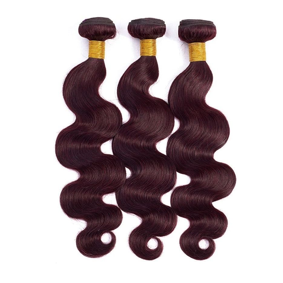 body wave burgundy weave bundles