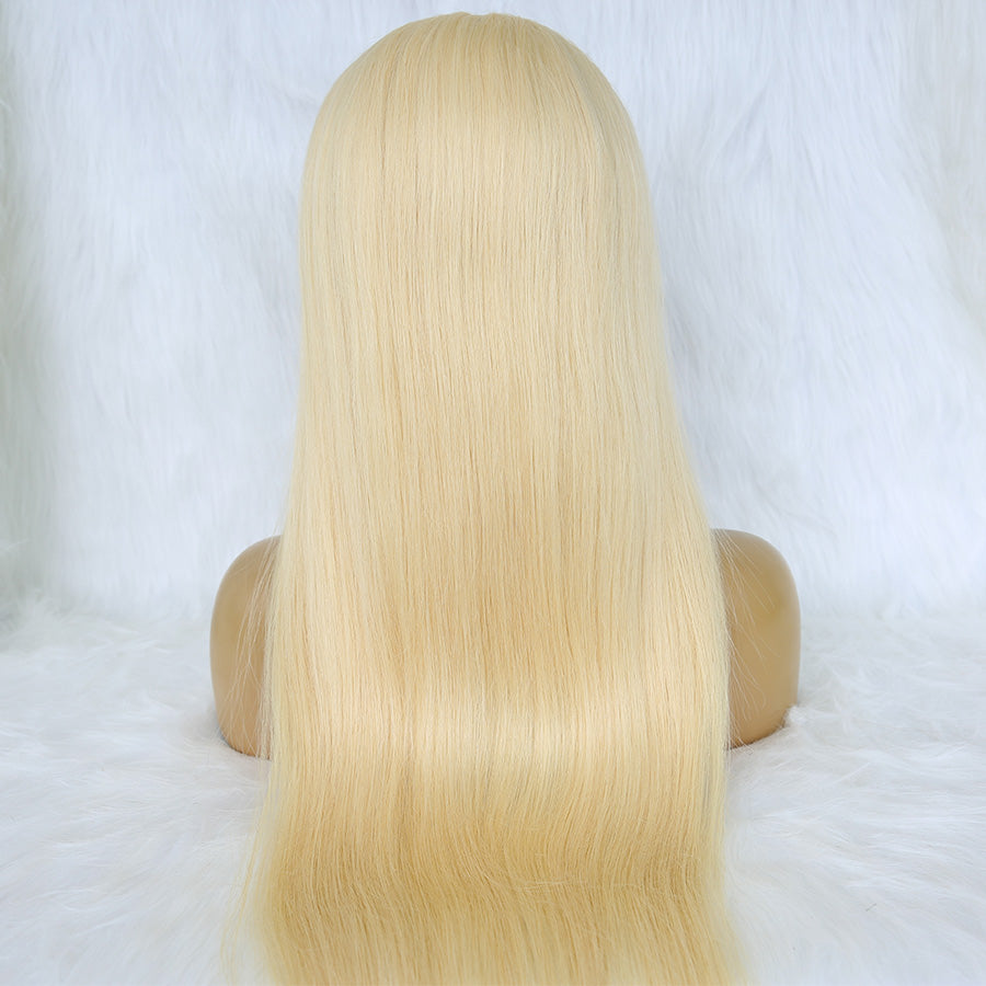 black look of a blonde wig on mannequin