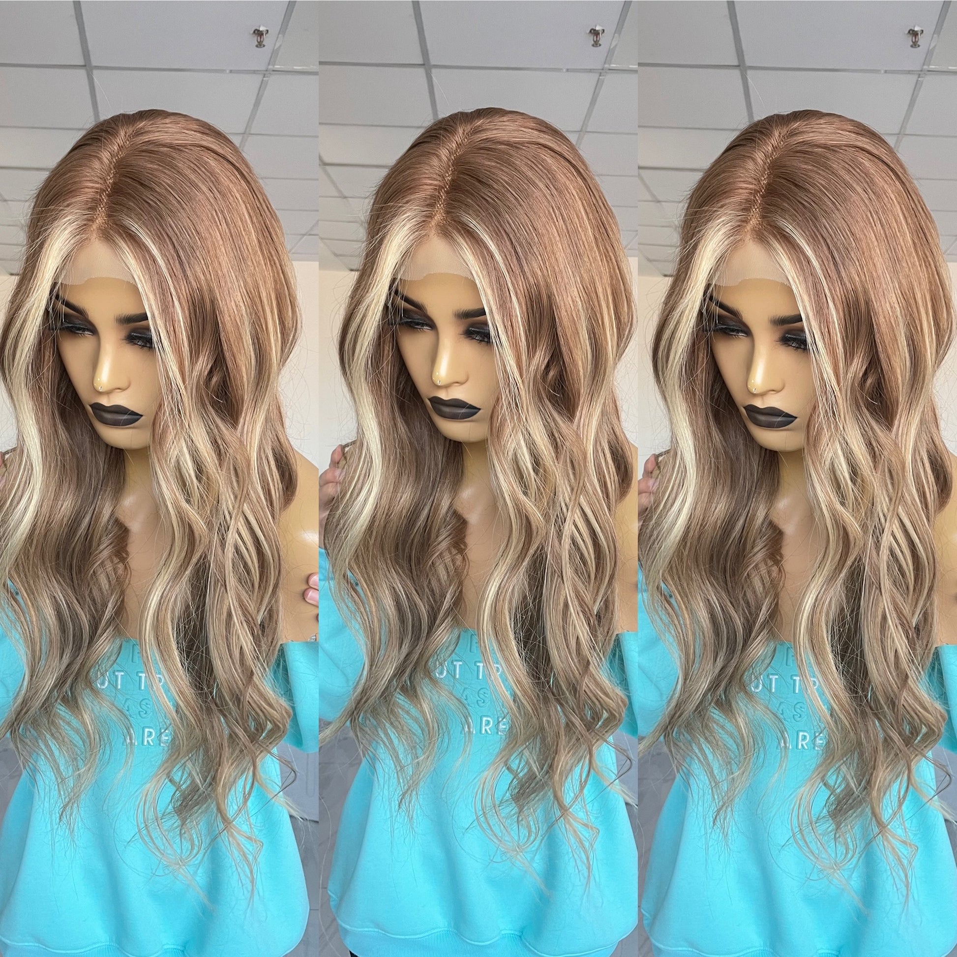 light brown with blonde balayage wigs
