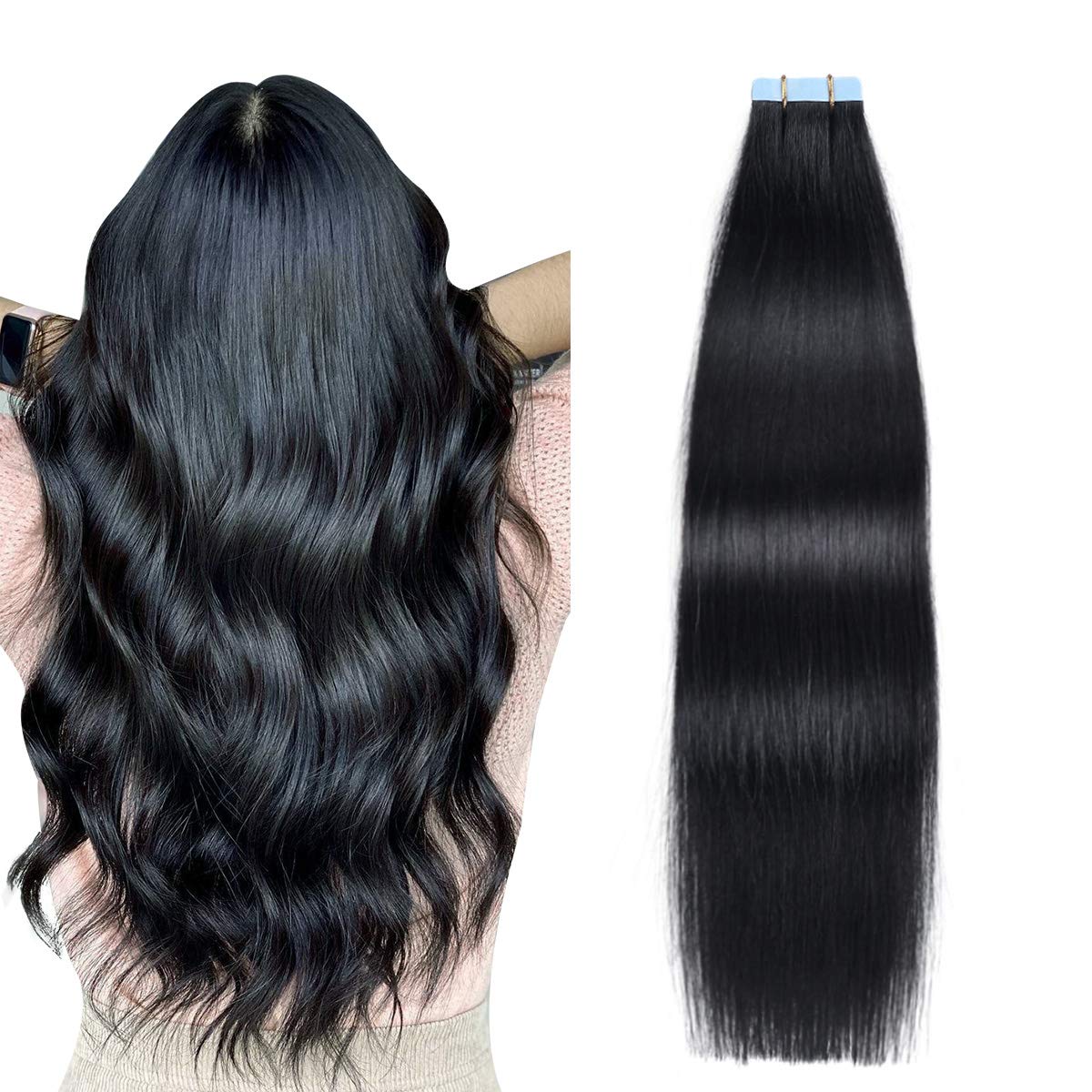 Virgin Hair Tape in Human Hair Extensions Straight PU Skin Weft Hair