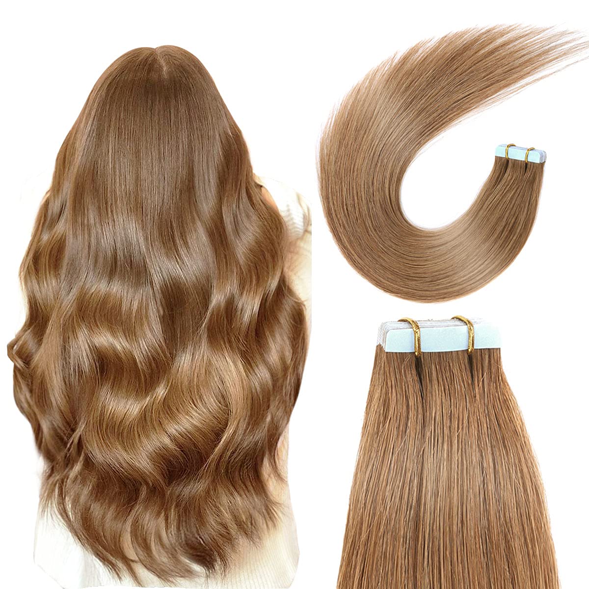 Virgin Hair Tape in Human Hair Extensions Straight PU Skin Weft Hair