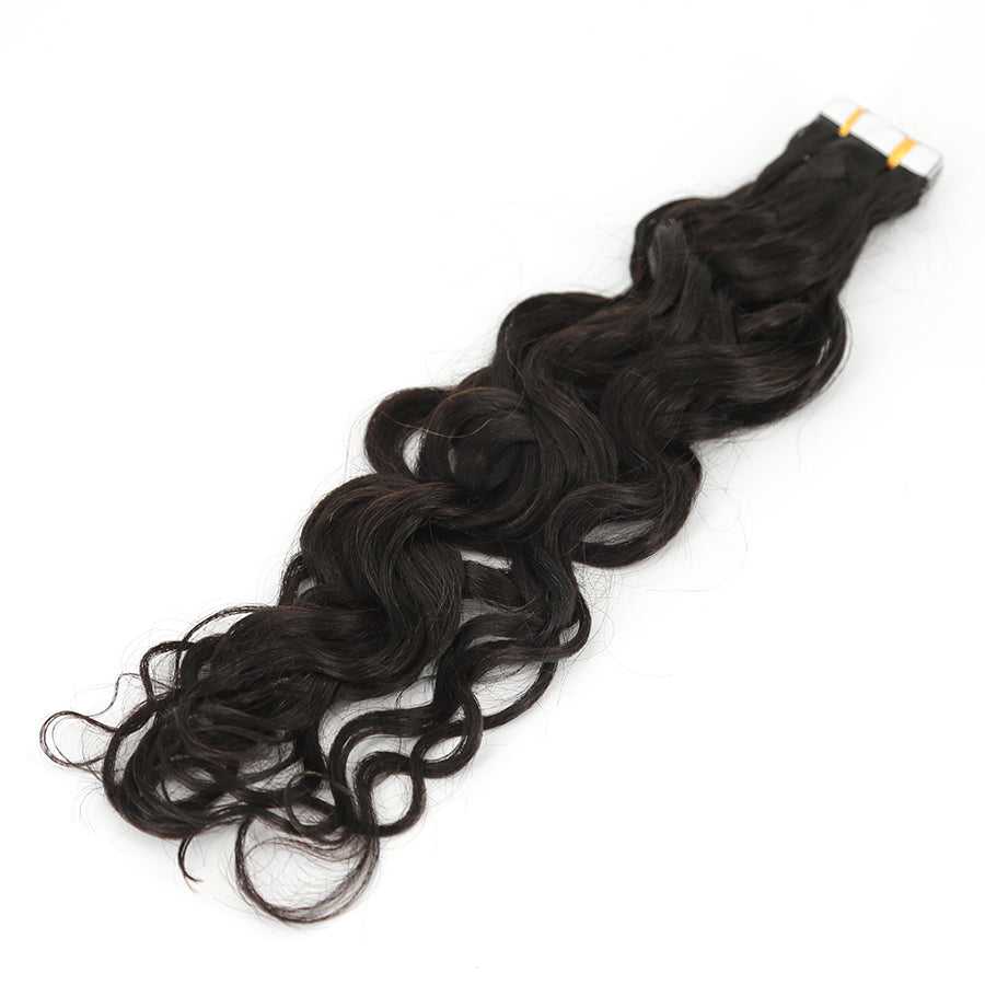 natural wave tape in extensions human hair