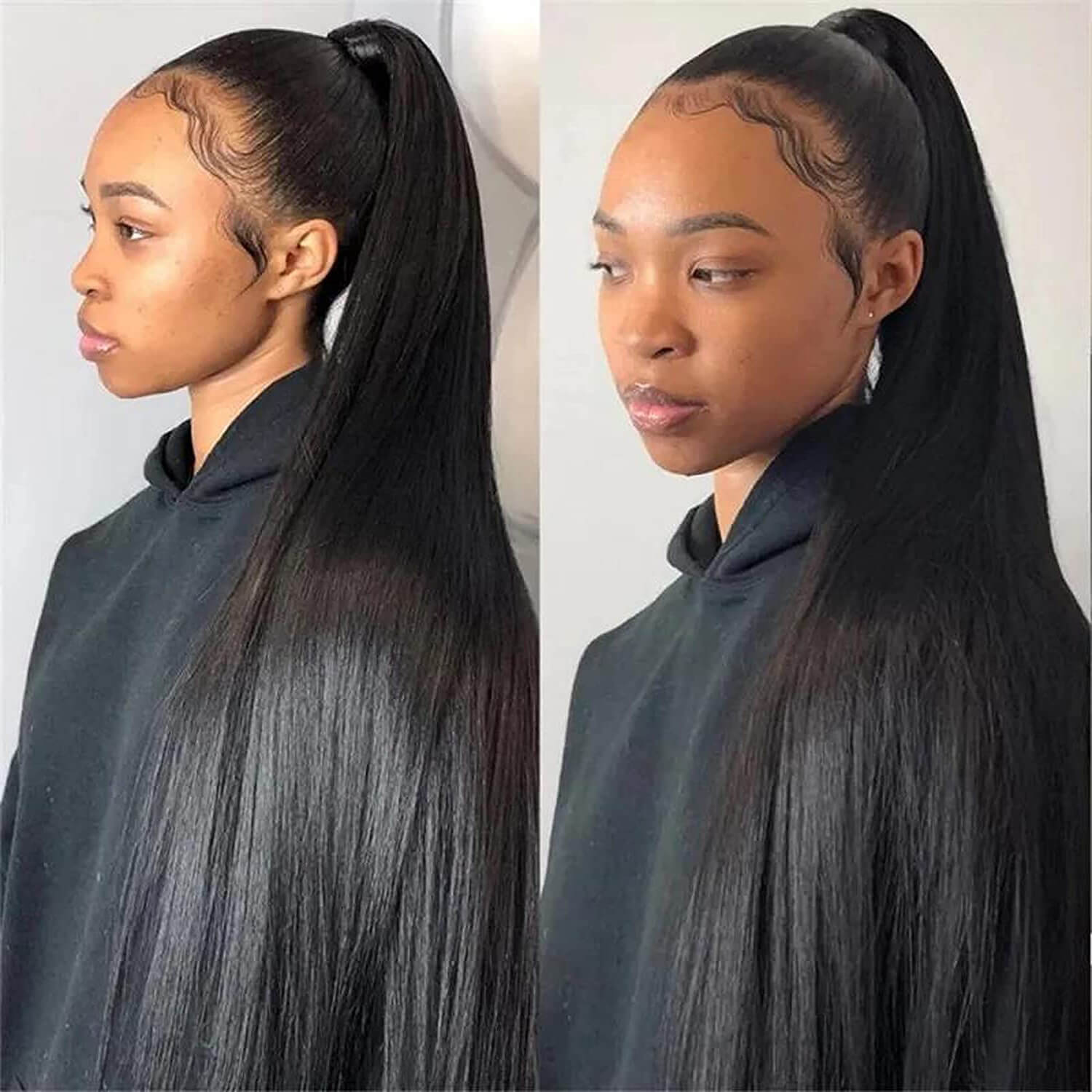 black human hair 360 lace wig