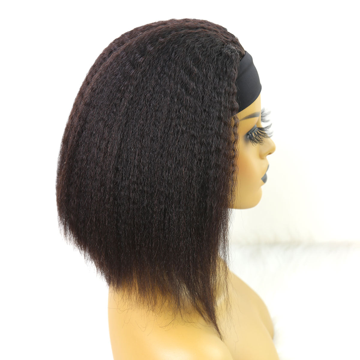 kinky straight bob headband wig