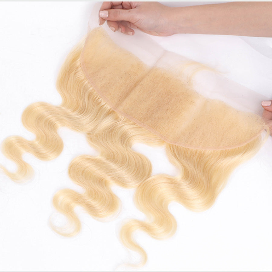 Wavy blonde hair 13x4 lace frontal