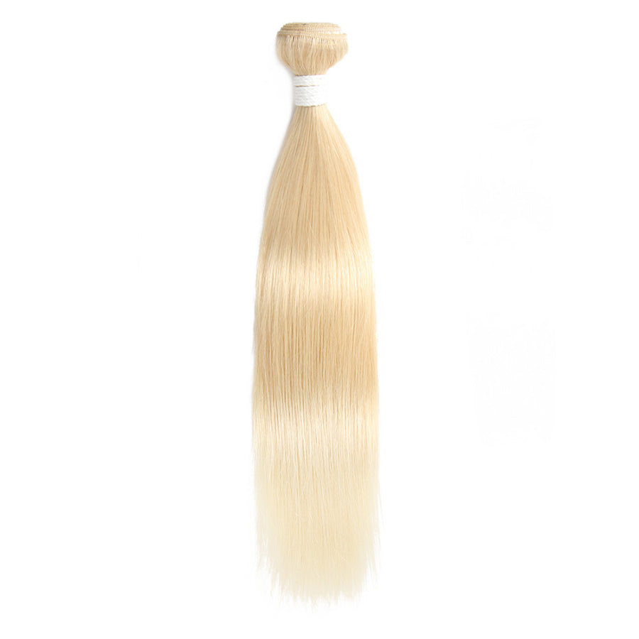straight blonde human hair bundle