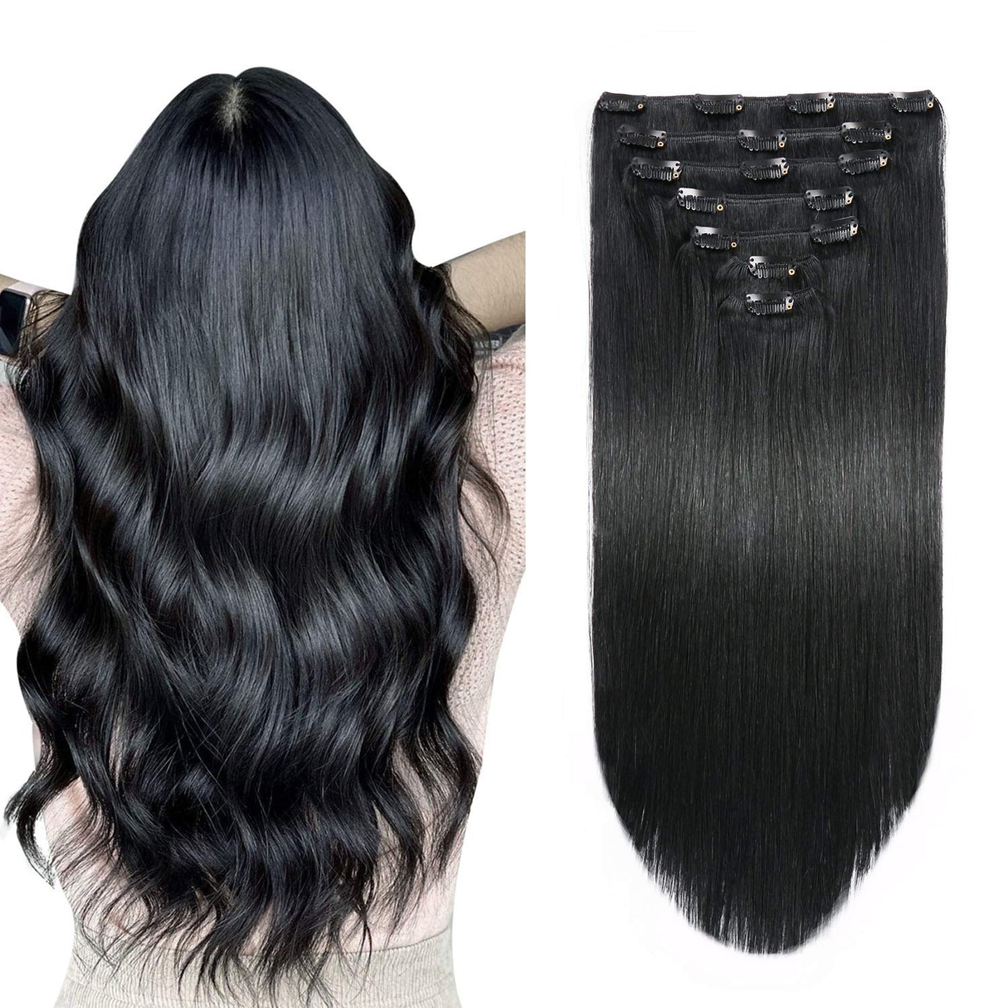 Clip in Hair Extensions 120g 7pcs Remy Human Hair Extensions