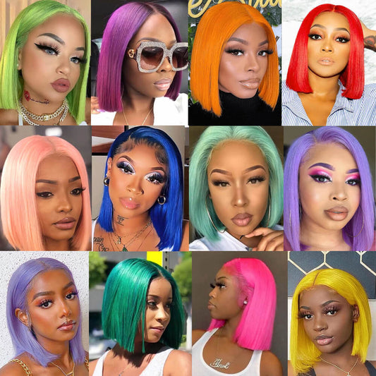 Colored Bob 13x4 Lace Front Human Hair Wigs