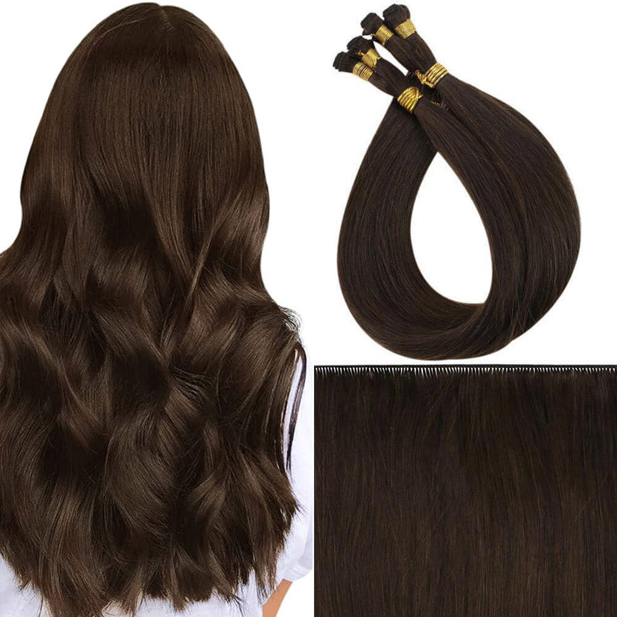 hand-tied human hair weft