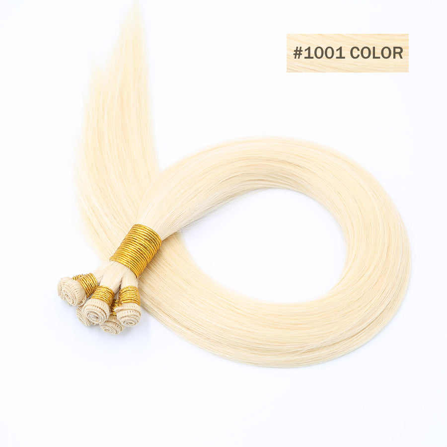100% human hair hand tied wefts