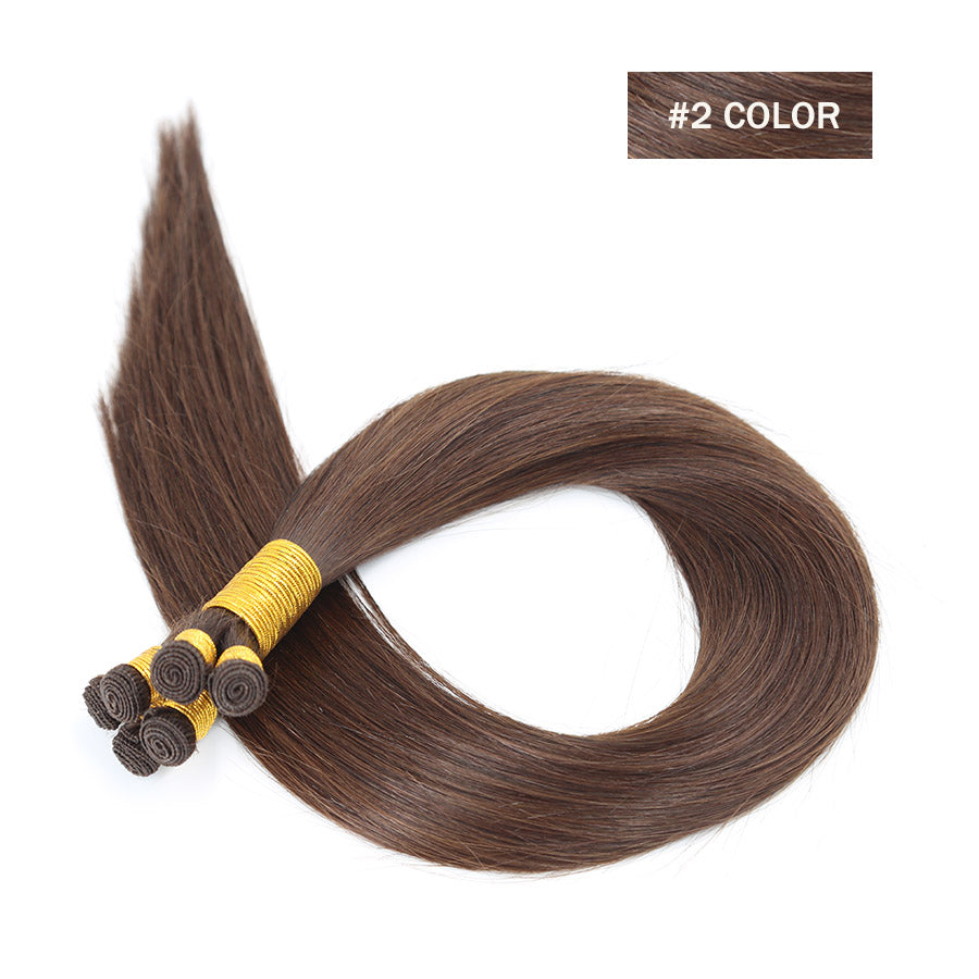 handtied brown human hair wefts