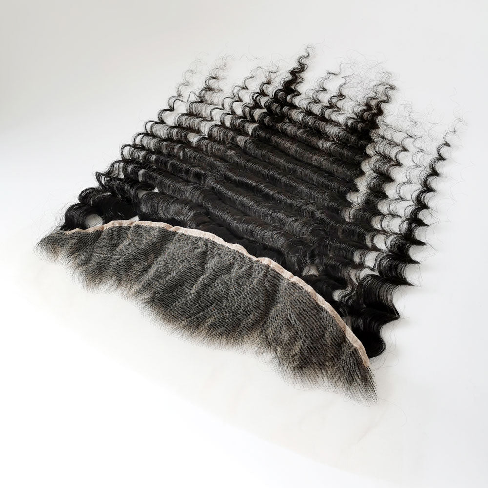 13x4 HD lace deep wave human hair frontal