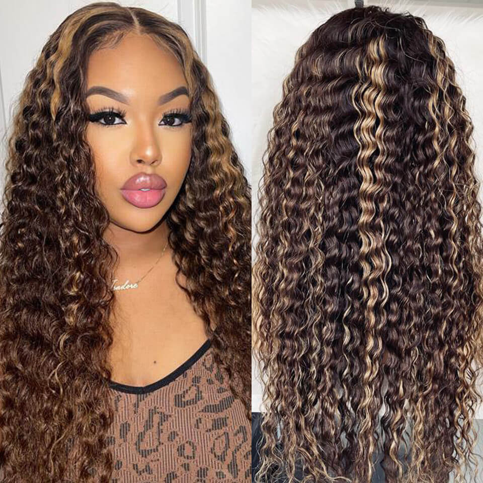 Lace Front Wig 13x6 Transparent Highlight Curly Hair Wigs