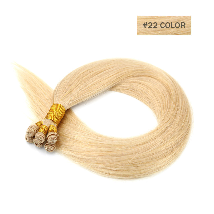 hand tied wefts blonde human hair