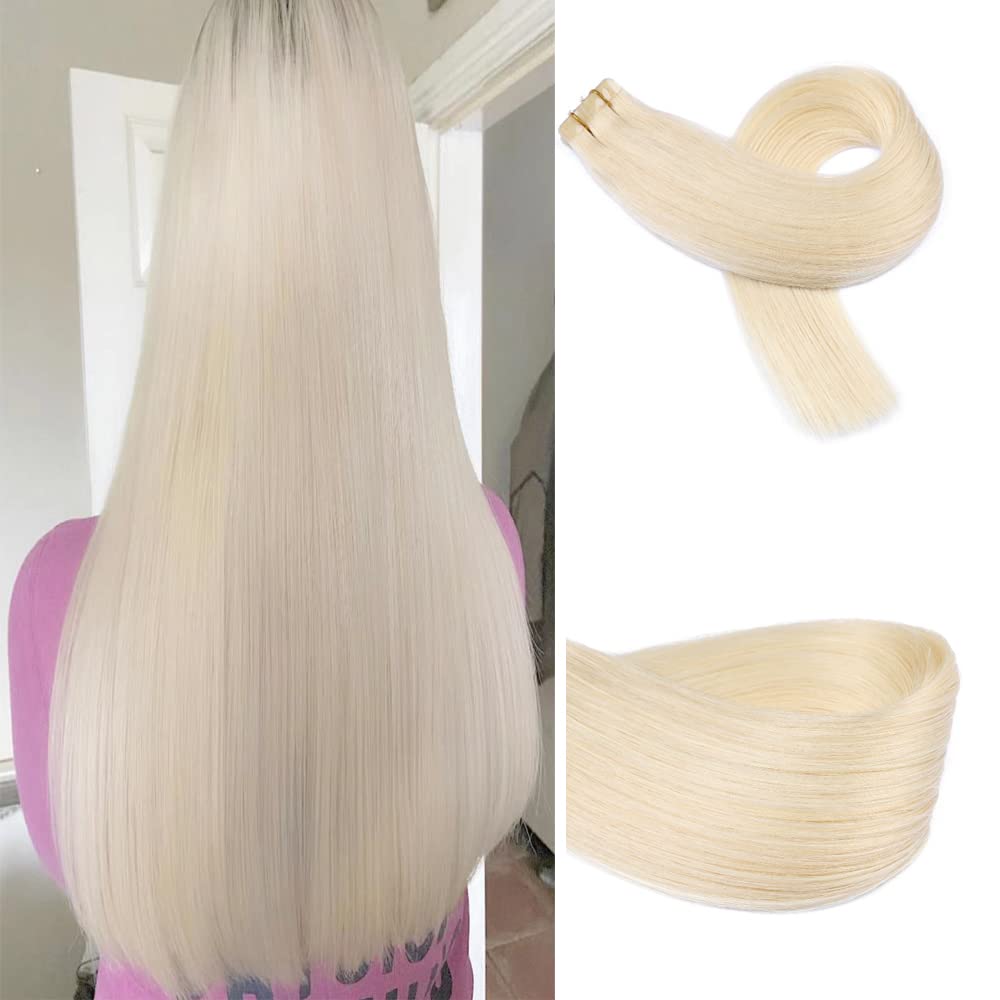 Virgin Hair Tape in Human Hair Extensions Straight PU Skin Weft Hair